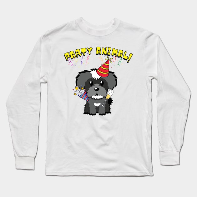 Party Animal Schnauzer Long Sleeve T-Shirt by Pet Station